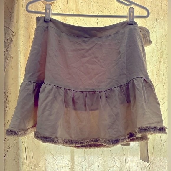 EMMIE ROSE Ruffle Wrap Mini Skirt - Picture 2 of 13